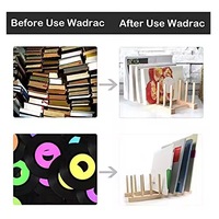 Support de rangement multi-usages en bois pour disques vinyles, égouttoir à vaisselle en bambou pour la cuisine