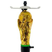 En stock : Ensemble de chicha moderne Golden Hercules Trophy avec base en forme de ballon de football en aluminium