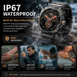 SENBONO AK71 สมาร์ทวอทช์แบบเต็มหน้าจอ IP67 การโทรแบบไร้สาย การแจ้งเตือนข้อความ การตรวจสอบการนอนหลับ อายุการใช้งานแบตเตอรี่ยาวนาน นาฬิกาสปอร์ต - Product Image 4