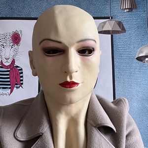 Halloween femme latex couvre-chef film et <span class=keywords><strong>acteur</strong></span> de télévision chauve belle fille cosplay drô<span class=keywords><strong>le</strong></span> masque réaliste - Product Image 4