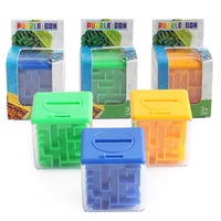 Cubo de laberinto con hucha transparente, caja de dinero 3D, pequeño puzle, Banco de monedas, juguete de entrenamiento mental