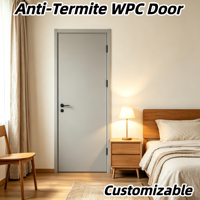 Ensemble de portes WPC anti-rayures faciles à nettoyer avec cadre WPC pour villas résidentielles – Approvisionnement direct usine pour commandes en gros