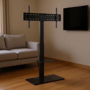 Soporte de TV para Piso, de 32-85 Pulgadas, de Acero, Altura Ajustable, con Base de Vidrio Templado, para Sala de Estar o Dormitorio - Product Image 2