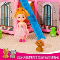 Maison de poupée pour enfants à 5 étages avec 29 pièces, meubles et accessoires lumineux, jouets pour filles