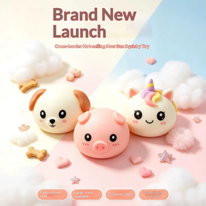Cute Animal <b>Squishy</b> Dim Sum Gift Box Soft Fluffy Fidget Toy Plush Sensory Stress Relief Toy - Product Image 1