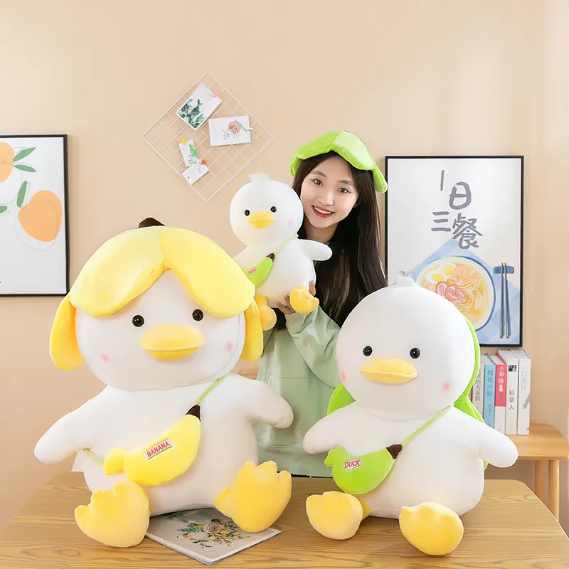 cheap Factory wholesale new design Big Banana Duck Stuffed Animal Throw Pillow Plush Toy for gifts