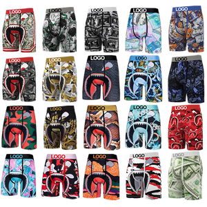 Best-selling Design Mens <strong>Polyester</strong> Spandex Underwear Printed Shorts High Quality Custom Log Underwear for Men Plus Size <strong>Boxers</strong> - Product Image 1