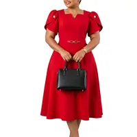 Robe d'été élégante grande taille pour femmes, taille haute, tissu confortable, disponible en plusieurs couleurs, vente en gros