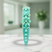 DREAM FASHION Bandeaux de luxe légers et durables en cristal turquoise de créateur, ornés de strass, pour cheveux de fille coréenne