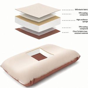 Almohada Inflable de Espuma Silenciosa y Cómoda, Almohada Portátil para Viajes y Campamentos - Product Image 3