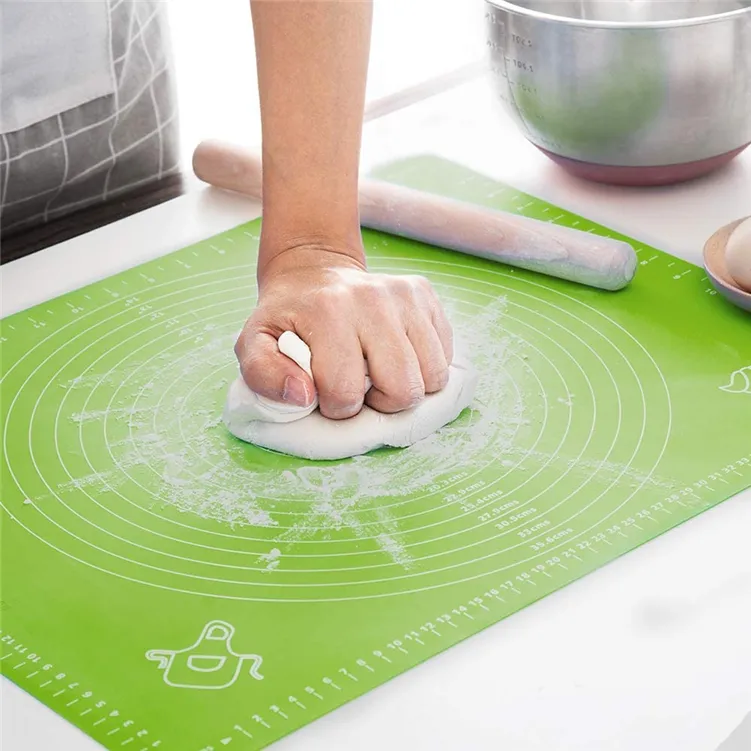 Reutilizável De Silicone Grande Folha Esteira de Cozimento Biscoitos de Silício Não-Stick 50X40 Arregaçar 70 centímetros Tapetes De Cozinha Design Personalizado