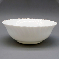 Service de vaisselle en verre opale blanc rond, directement de l'usine LHP, assiettes plates, bols à soupe profonds, plats, ensembles de vaisselle