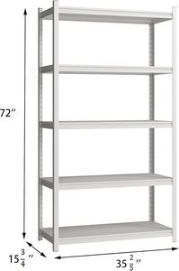 Boltless Steel Multi-Level 5-Layer Corrosion Protected Powder Coated Shelving Racks with Wheels for Warehouse & Garage Storage - Product Image 2