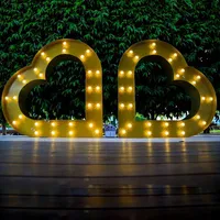GFace Moderne Spiegelfinish Silberne Marquee-Buchstaben 3D Metall-Beschilderung für Luxuriöse Hochzeits-Event-Empfangsdekoration