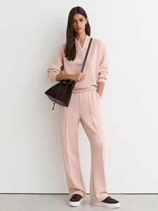 Sustainable Custom Cotton Blend Women Tracksuit Premium Solid Color Tracksuit Relaxed Fit Tracksuit Set Leisurewear - Product Image 2
