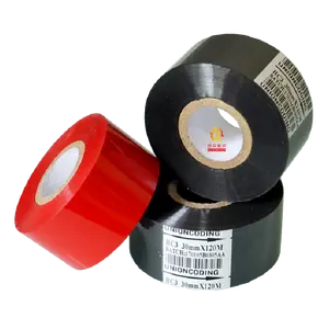 30Mm Produsen Hitam Tanggal Pencetakan Stamping Kode Batch Hot Stamp Ribbon Coding Foil