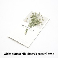 Kartu Ucapan Bunga Kering Baby's Breath & Forget-Me-Not Bunga Asli Karton Kartu Ucapan Kreatif Produsen Grosir