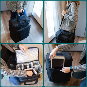 Sac de transport <span class=keywords><strong>à</strong></span> roulettes pour 6 bouteilles de vin, valise <span class=keywords><strong>isotherme</strong></span> <span class=keywords><strong>à</strong></span> roulettes pour le transport de vin, sac <span class=keywords><strong>isotherme</strong></span> <span class=keywords><strong>à</strong></span> roulettes pour le voyage - Product Image 4