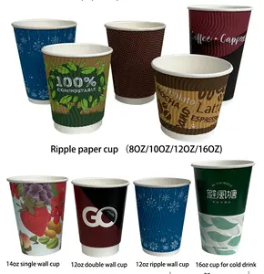 食品および飲料パックのカスタマイズされたロゴ印刷堆肥化可能なPLAコーティングは、紙コップの紙ボウルと蓋を取り除きます