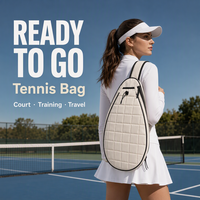Sac de raquette de pickleball et de tennis léger avec bandoulière, sac à dos matelassé pour la gym et les activités de plein air