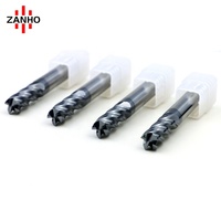 ZANHO Fraise à queue plate haute performance AlTiN à 4 cannelures, fraiseuse CNC, coupe-carbure, bord de coupe 10mm/8mm, OEM/ODM, haute vitesse HRC52