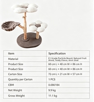 Arbre à chat multi-niveaux en bois massif avec hamac et poteaux en sisal pour chats, vente en gros, OEM, logo personnalisé, marque privée, commande en gros, MOQ