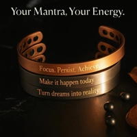 Bracelet en cuivre personnalisé Energinox avec message motivant, gravure au laser personnalisée, logo inspirant, blancs pour gravure