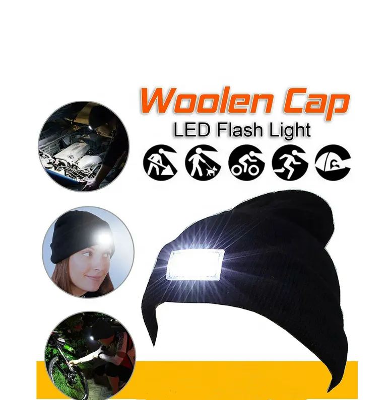 Bonnet chaud à LED, produit de qualité supérieure, avec batterie, pour l'hiver, vente en gros,