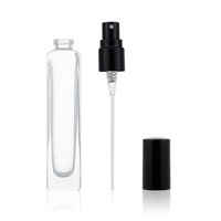 Botol Atomizer Parfum Mini Persegi Custom Logo Grosir 10ml dan 15ml, Wadah Semprot Kaca Isi Ulang Portabel