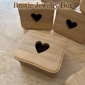 Wooden Heart Trinket <b>Box</b> Mini Wooden Heart Keepsake <b>Box</b> Small <b>Ring</b> <b>Box</b> Rustic Wooden Jewelry <b>Box</b> - Product Image 2