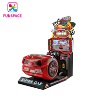 Prix usine Funspace Crazy Machine de jeu de voiture de course à 4 roues Simulateur Machine de jeu automatique de course d'arcade à vendre