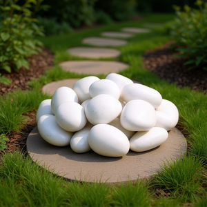 หินแม่น้ำขัดเงาตกแต่ง ขนาด 1-3 นิ้ว หินกรวดธรรมชาติ สำหรับจัดสวนภายนอก ทางเดิน สนามหญ้า และปลูกต้นไม้ - Product Image 2