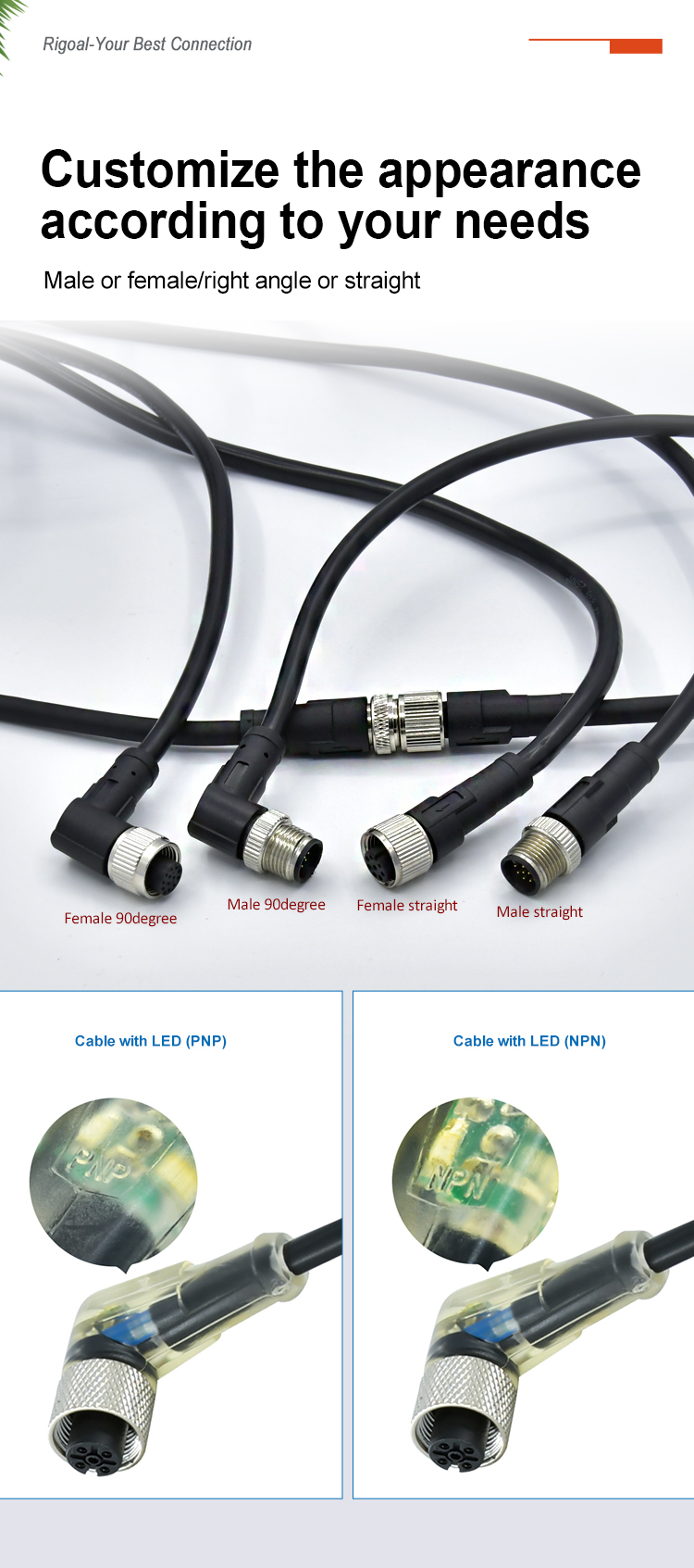 Screw Threaded M8 Y Splitter Male To Female 1 To 2 Plug M8 Y Type
