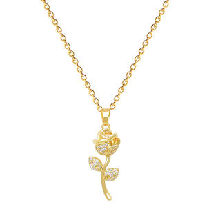 Collar con colgante de moda de hierba de tulipán para hombres y mujeres Venta caliente de acero de titanio de moda - Product Image 5