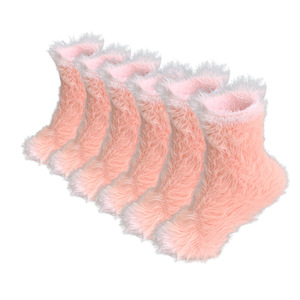 Women's Long Haired Plush Mid Calf <b>Socks</b> Thickened Warm Fleece Lined Floor <b>Socks</b> For Home Autumn <b>Winter</b> Wear - Product Image 1