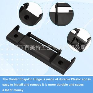 AITOE Cooler Snap-On Hinges 7-3/8 Inch Black Plastic ABS for Fishing Box - Product Image 4
