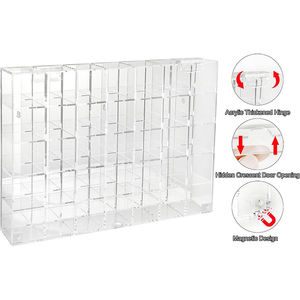Armoire de rangement <span class=keywords><strong>murale</strong></span> ou de bureau transparente réglable pour 35 compartiments, idéale pour les objets de collection, figurines et collections de pierres. - Product Image 2