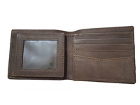 Bison dompet kulit sapi asli untuk pria, dompet lipat kulit sapi asli timbul bergaya, dompet desain kustom mewah tahan lama dan elegan