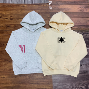 Sweat à capuche court pour homme, personnalisé avec broderie appliquée, en mélange coton-polyester doux, coupe ample à épaules tombantes, couleur unie, pour le sport - Product Image 4