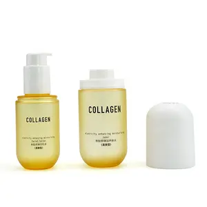 Di fascia alta lozione schermo solare 100ml 150ml bottiglia in PET forma di capsula di personalizzazione pompa cosmetico imballaggio