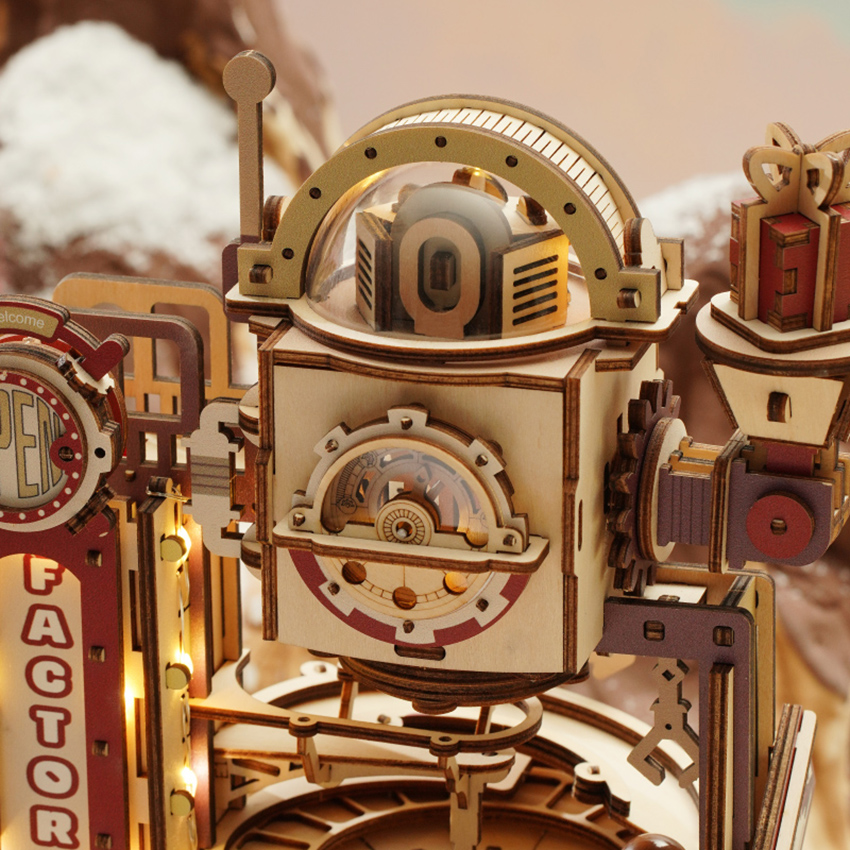 Robotime ROKR DIY Chocolate Factory 3D Wooden Puzzle Marble Run