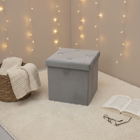 Pouf Ottoman Pliant en Velours pour Chambre à Coucher, avec Rangement, Banc Convertible Extensible, Vente en Gros Usine