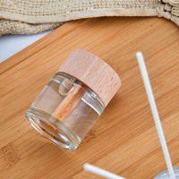 Vente en gros de flacons de parfum de 50 ml, diffuseur d'arômes en verre avec bouchon en bois pour voiture