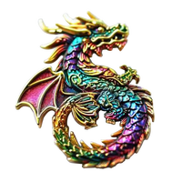 Épingles personnalisées en métal doré et émail dur et doux avec motif de dragon Broche moderne Cadeau heureux Badge Fashion Anime Bulk Epoxy Lapy Pins Clothes