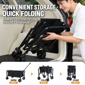 Carrito de Camping Plegable Grande con Múltiples Funciones, Carrito Utilitario para Exteriores, para Picnic, Camping, Mercado y Viajes - Product Image 3
