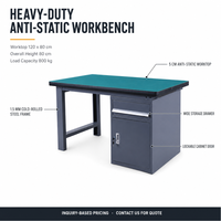 Table de travail robuste en acier pour entrepôt commercial, avec tiroir antistatique, taille personnalisée, vente en gros, OEM
