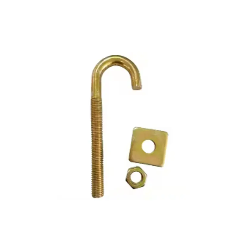 Factory Price Zinc Plated J Type Bolt Roofing Hook Bolt J Hook Bolt With Nut And Washer