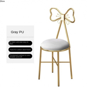 <span class=keywords><strong>Taburete</strong></span> de maquillaje de estilo <span class=keywords><strong>mariposa</strong></span> de lujo, silla de tienda de arte de uñas a la moda, sillas de boda de Metal, taburetes de salón para niñas, princesa - Product Image 5