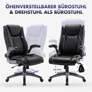 Luxuriöser Ergonomischer Stuhl Hochwertiges Atmungsaktives PU-Leder Verstellbarer Drehbarer Komfortabler Büro-Gaming-Stuhl mit Stabilem Sockel - Product Image 6