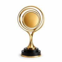 Trophée en métal personnalisé, trophée d'or, design abstrait moderne, sculpture pour cérémonie d'entreprise, compétition sportive